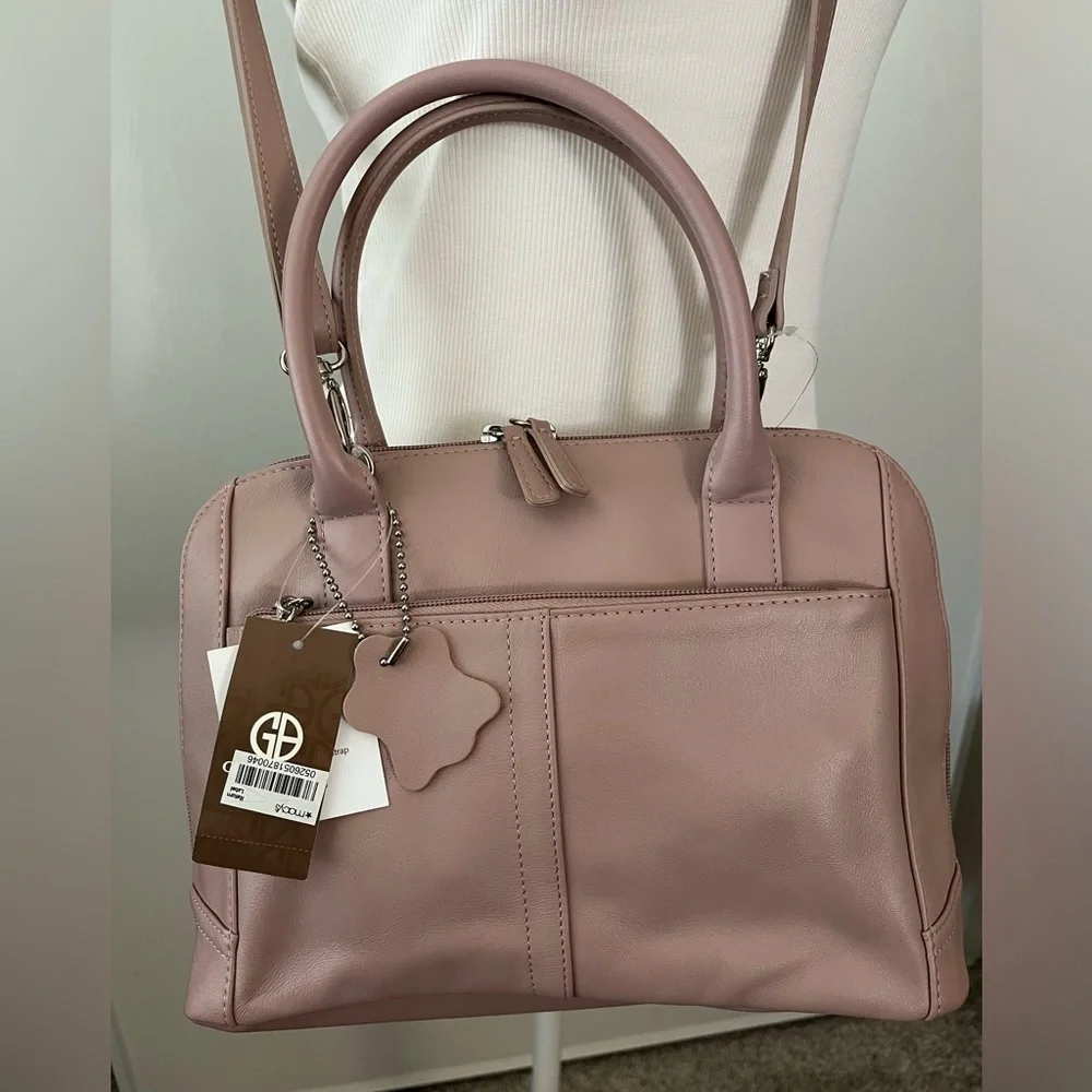 Giani Bernini Rose Nappa Satchel New With Tags Pockets Hand And Shoulder Straps